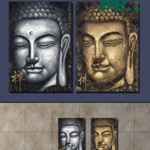 tranh tráng gương hình phật
