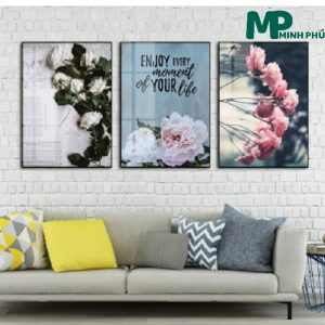 Mẫu 2: Tranh tráng gương hoa tranh nghệ thuật treo tường