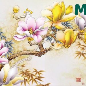 Mẫu 4: Tranh tráng gương hoa tranh nghệ thuật treo tường
