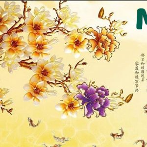 Mẫu 5: Tranh tráng gương hoa tranh nghệ thuật treo tường