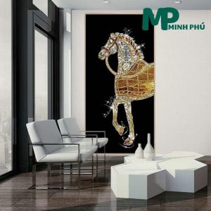 Tranh tráng gương mã đáo thành công treo tường