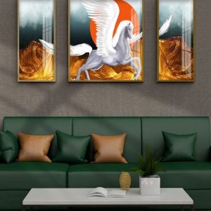 Tranh tráng gương mã đáo thành công treo tường tài lộc